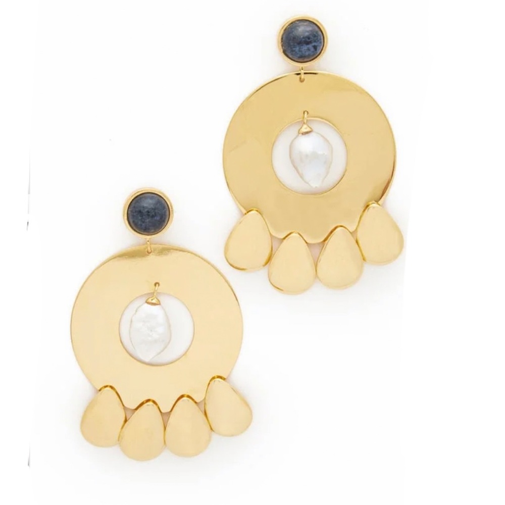 Lizzie Fortunato Golden Hour Earrings Gold Pearl